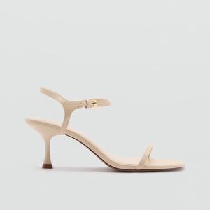 Mango Kitten Heel Sandals in Ecru